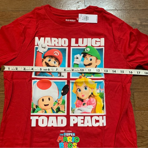 Old Navy Kids Super Mario Bros Gender-Neutral Graphic T-Shirt | L (10-12) Red - Picture 7 of 9